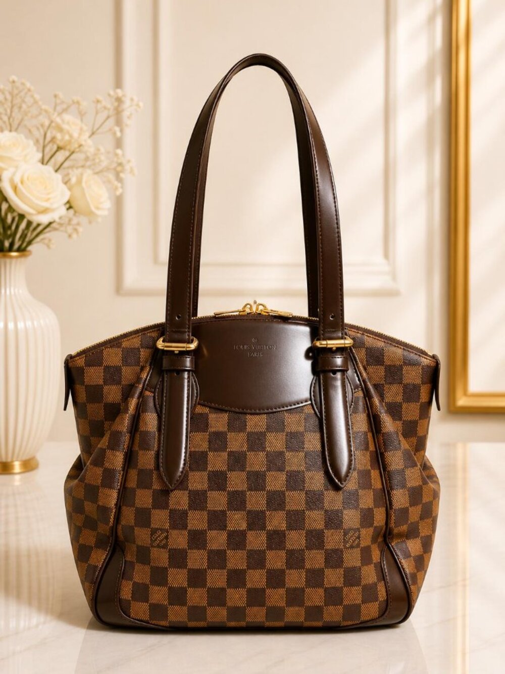 Authentic Louis Vuitton Verona MM Damier Ebene Shoulder Bag | Luxury DesignerBag